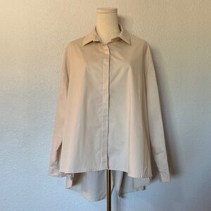 XIMMA Made in Italy Beige Button-Up Shirt Oversized One Size